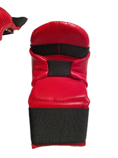 Protège-poings de karaté TEKKA BUDO Rouge - Compétition de base - XS à XL - Protège-mains d'entraînement en cuir synthétique
