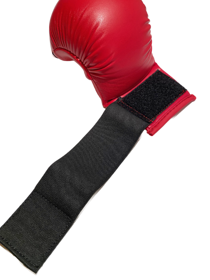 Protège-poings de karaté TEKKA BUDO Rouge - Compétition de base - XS à XL - Protège-mains d'entraînement en cuir synthétique