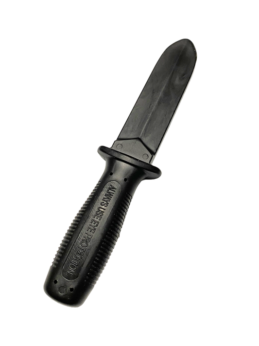 Couteau d'entraînement dur 22 cm plastique noir