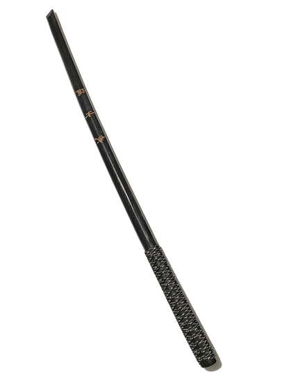 Bokken Daito 100 cm noir avec personnages, en bois avec enroulement sur le manche