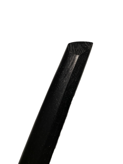 Bokken Daito 100 cm noir avec personnages, en bois avec enroulement sur le manche