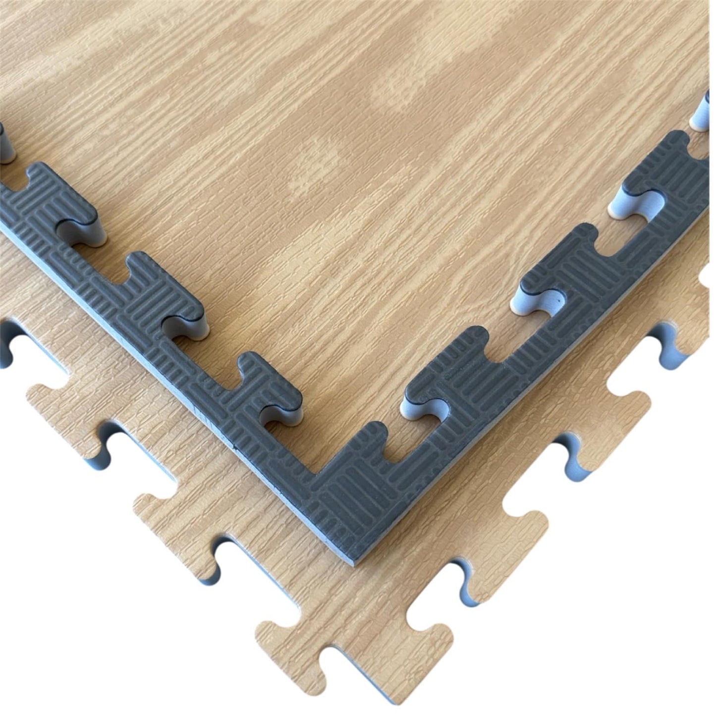 Kampfsportmatten Holzoptik Schwarz - 100 x 100 x 2,5cm - Wendematte, Steckmatte