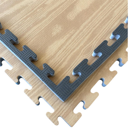 Kampfsportmatten Holzoptik Schwarz - 100 x 100 x 2,5cm - Wendematte, Steckmatte