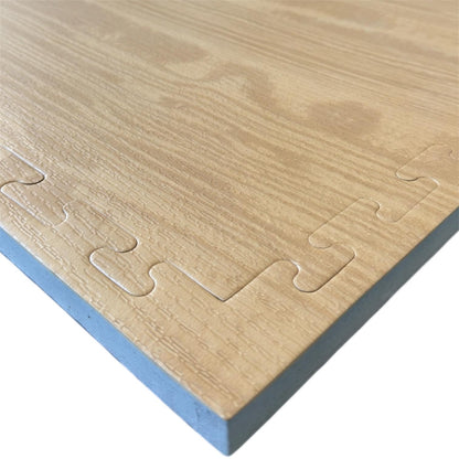 Kampfsportmatten Holzoptik Schwarz - 100 x 100 x 2,5cm - Wendematte, Steckmatte
