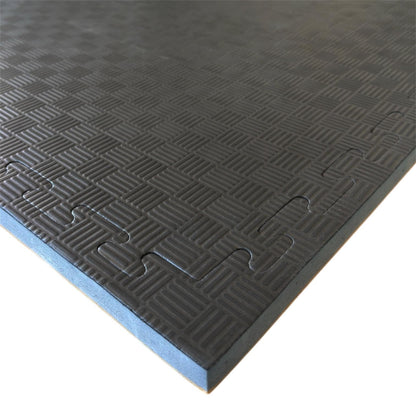 Kampfsportmatten Holzoptik Schwarz - 100 x 100 x 2,5cm - Wendematte, Steckmatte