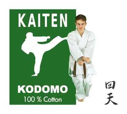 Tenue de karaté KAITEN Kodomo - Karaté Gi blanc en coton 9 oz - Coupe large moderne