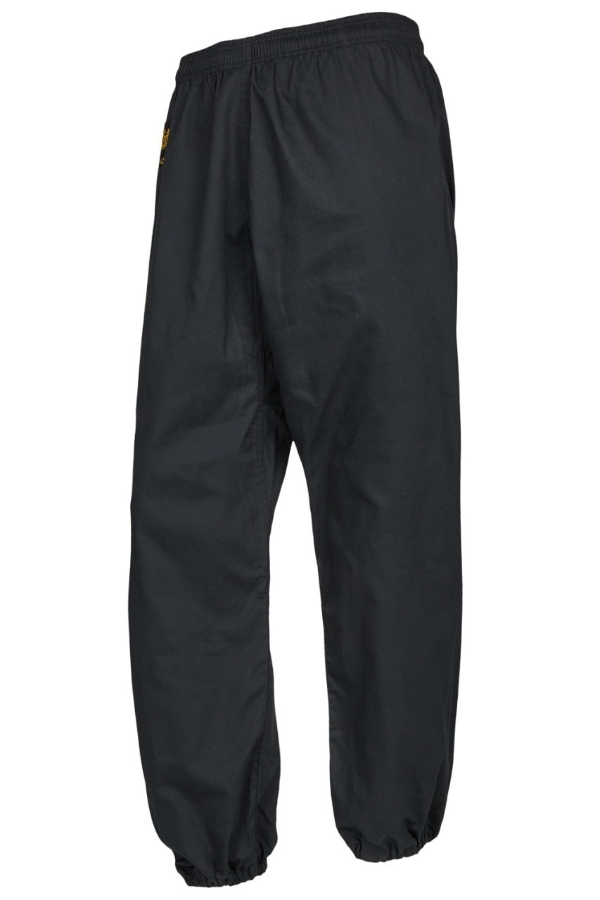 Pantalon Kung Fu TEKKA BUDO noir - jambes fermées - avec ceinture élastique - Taiji Chi Qi Gong - taille 120 à 200 cm