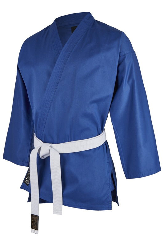 Veste de karaté TEKKA BUDO Standard Bleu - 8 oz Heavy - Veste d'arts martiaux Karaté Freestyle - Taille 140 à 200 cm