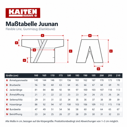 KAITEN Karateanzug JUUNAN weiß 8 oz - 4-Way-Stretch Flexible Line
