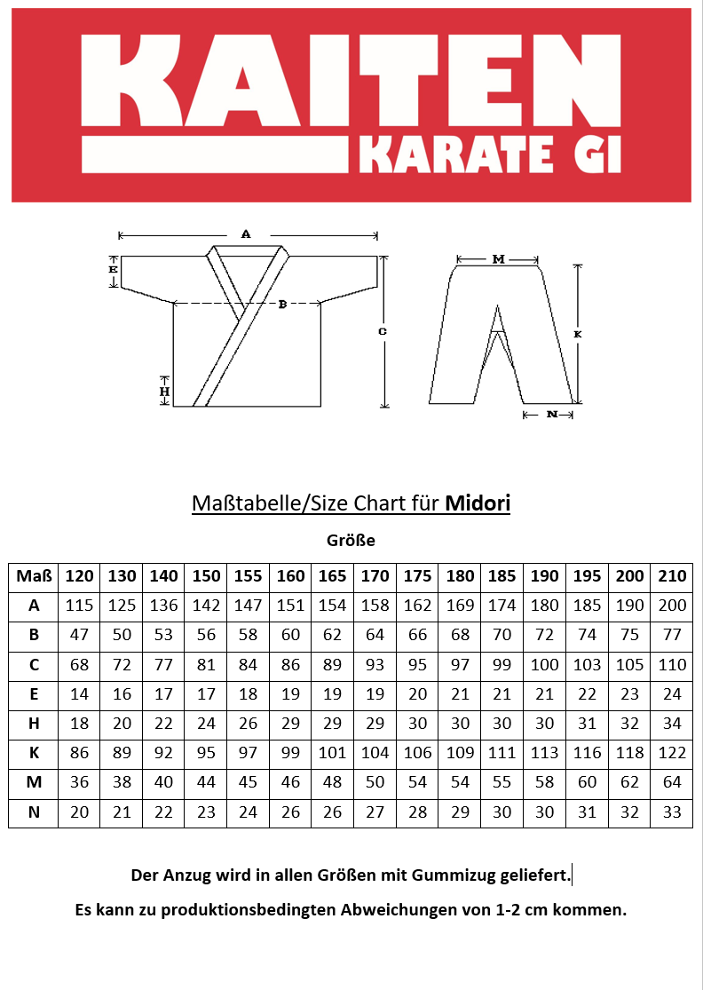 KAITEN Karateanzug Midori (Green Line) 6 oz - Kumite Gi (leicht, atmungsaktiv) - Recyceltes Polyester