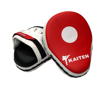 Ensemble de gants KAITEN professionnels - courbés, blanc-rouge - Gants en cuir véritable