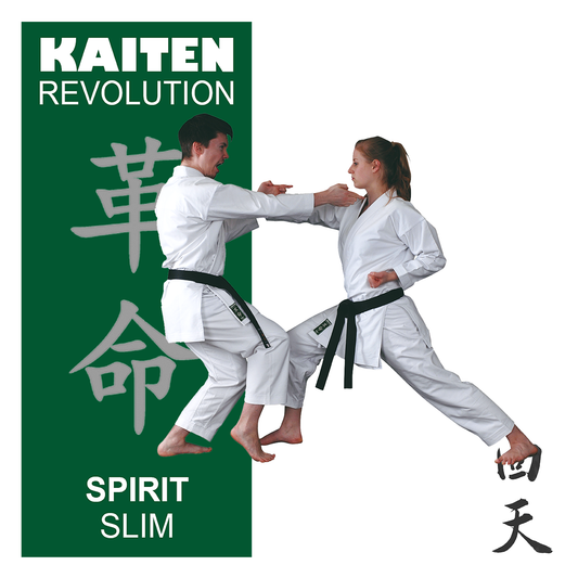 Tenue de karaté KAITEN Spirit SLIM - Karaté Gi blanc 12 oz coton - Pantalon avec ceinture élastique