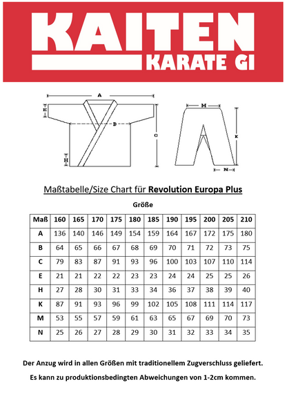 Tenue de karaté KAITEN Europa PLUS - Karaté Gi blanc en coton 11 oz - Coupe large - Pantalon avec cordon de serrage