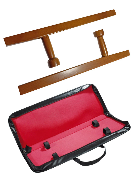 SET Tonfa carré en chêne rouge avec sac à armes - 50 cm (paire) design carré robuste