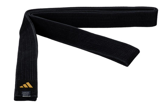 Ceinture adidas Master Deluxe noire 5 cm, ceinture de karaté ADITBB03, ceinture de judo, ceinture de taekwondo