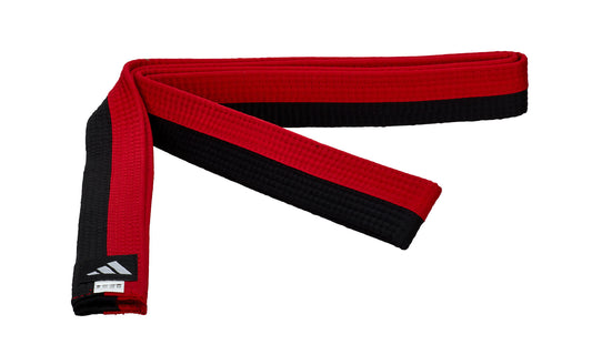 Ceinture adidas Poom noire/rouge, ADITPB01 Ceinture de taekwondo