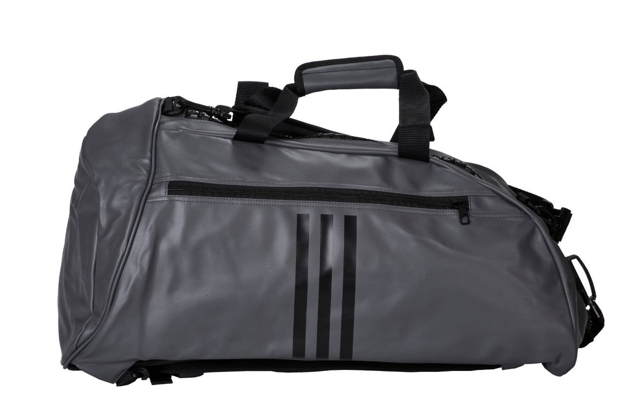 Sac de sport 2 en 1 Adidas Combat Sports, taille M - L, gris-noir, PU, ​​sac à dos, sac de transport adiACC051