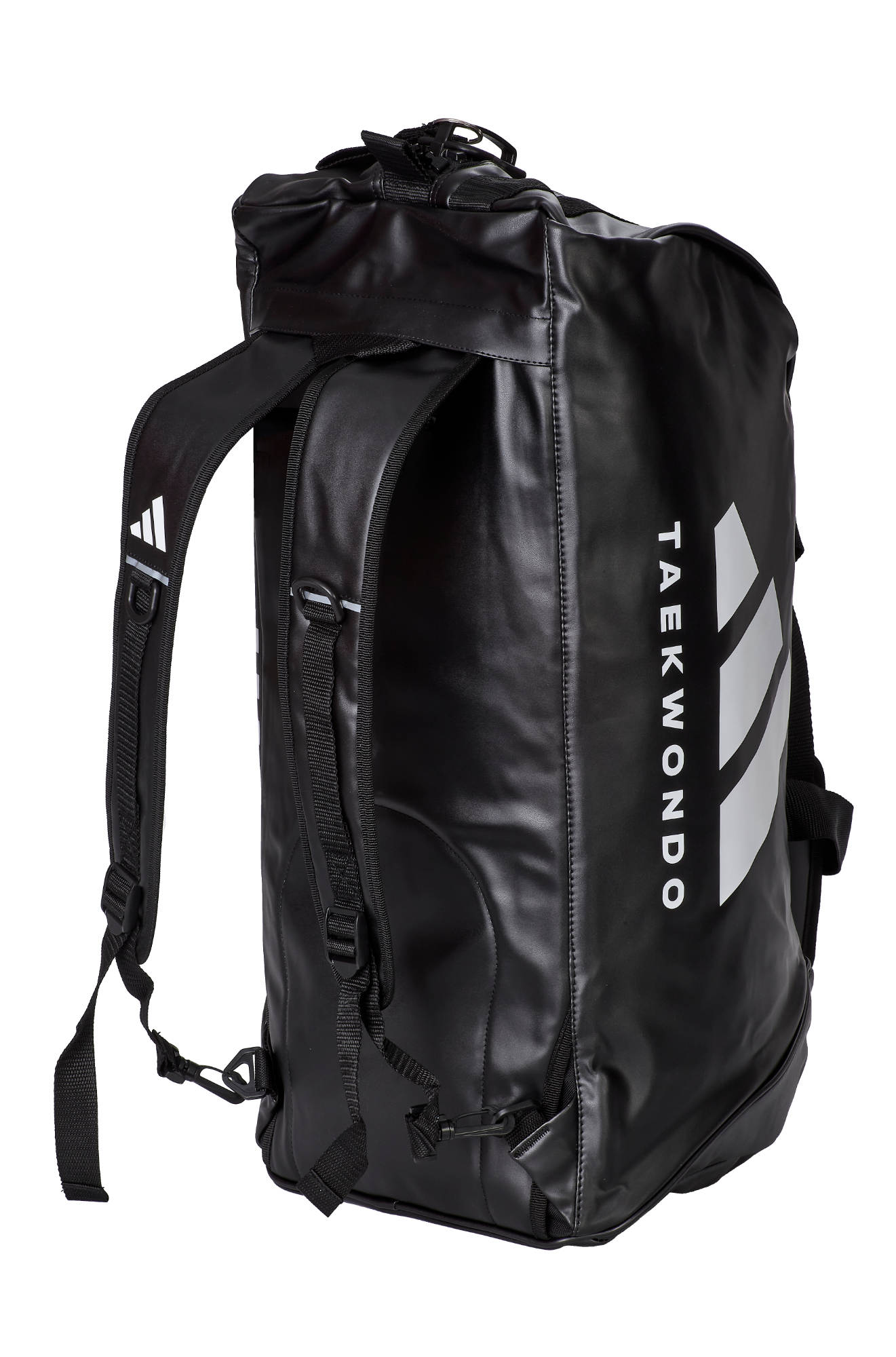 Sac de Taekwondo 2 en 1 adidas, taille M - L, noir et blanc, sac à dos et sac de transport, PU, ​​adiACC051T
