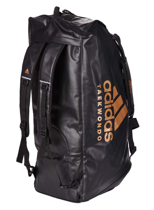 Sac de Taekwondo 2 en 1 adidas, taille M - L, noir et or, sac à dos de transport adiACC051T