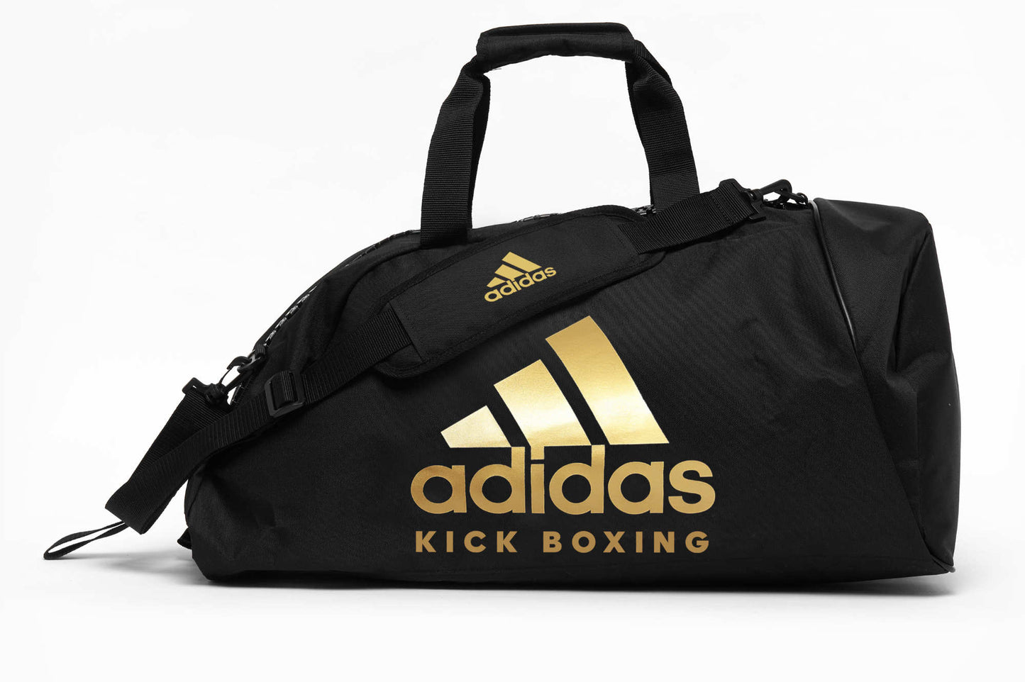 Sac de sport 2 en 1 Adidas Kickboxing Bag, taille M - L, noir et doré, sac de transport à dos adiACC052KB