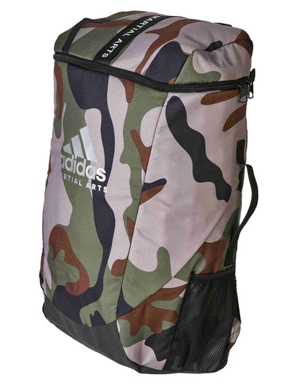 Sac à dos de sport adidas pour arts martiaux, taille M - L, camouflage vert-noir, adiACC090MA