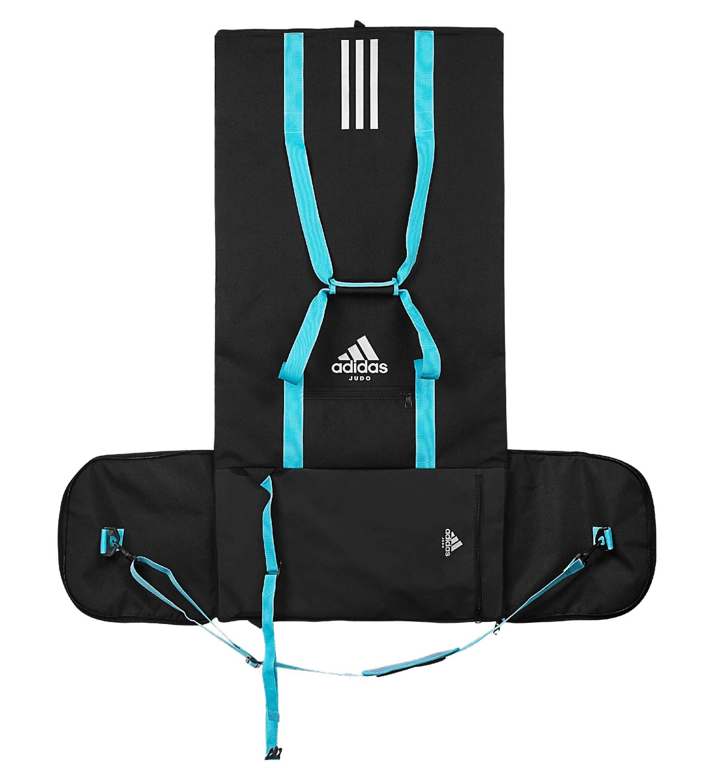 Sac de sport 2 en 1 adidas Judo noir-bleu, sac à dos de transport ADIACC200J