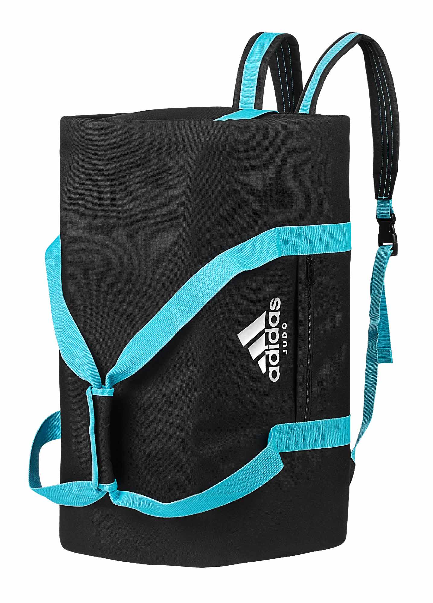 Sac de sport 2 en 1 adidas Judo noir-bleu, sac à dos de transport ADIACC200J