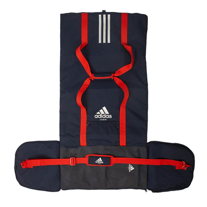 Sac de sport 2 en 1 adidas Judo bleu marine-rouge, sac à dos de transport ADIACC200J