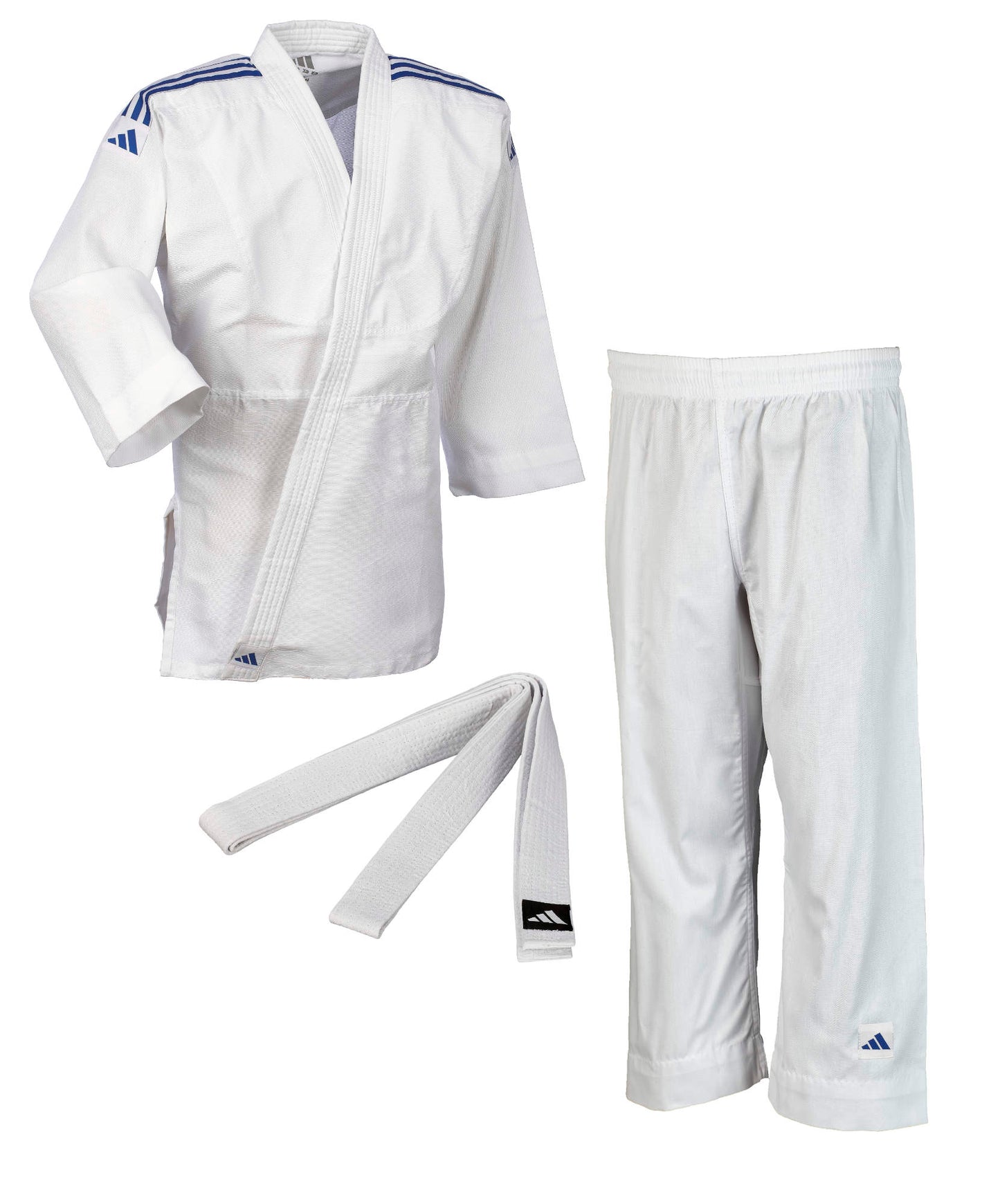 Combinaison de judo Adidas Evolution blanche J250E pour enfant (veste et pantalon de judo)