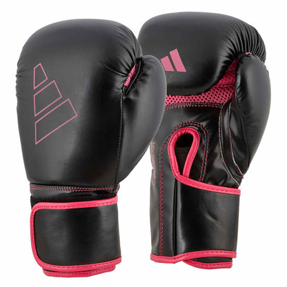 Gants de boxe adidas Hybrid 80, noir-rose, ADIH80