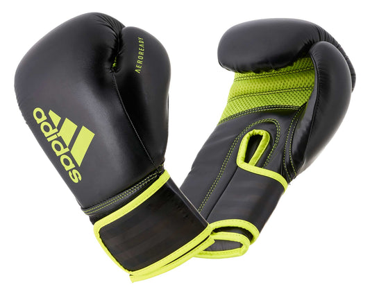 Gants de boxe adidas Hybrid 80, noir-jaune, ADIH80