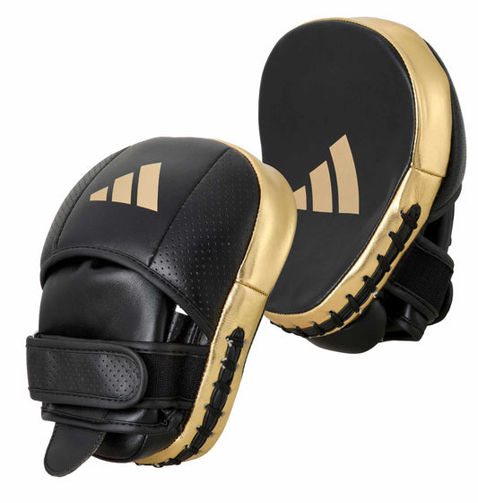 Gants de frappe Adidas AdiSTAR Pro Speed ​​Focus en microfibre, noir et or, adiPFP01M