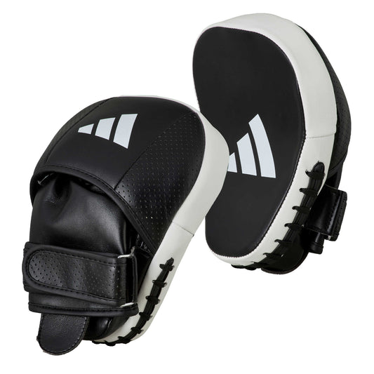 Gants de frappe Adidas AdiSTAR Pro Speed ​​Focus en microfibre, noir et blanc, adiPFP01M, gant de frappe, protection