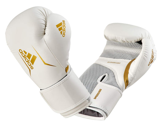 Gants de boxe adidas Speed ​​100, ADISBG100 blanc-or