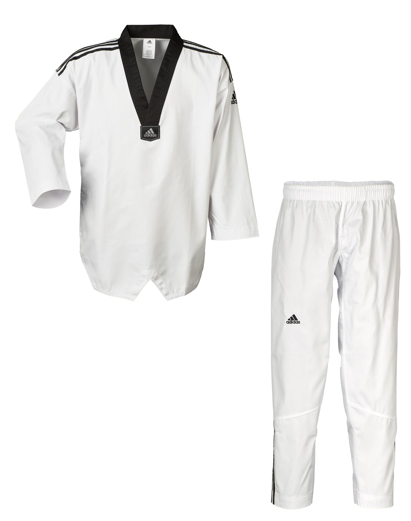 Uniforme adidas Taekwondo, Adi Club 3 bandes, revers noir, ADITCB02 Dobok veste pull col V