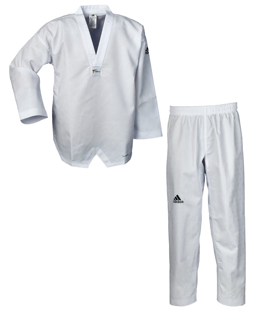 Uniforme adidas Taekwondo adiChamp IV, revers blanc, ADITCH04 Dobok veste à enfiler à col en V