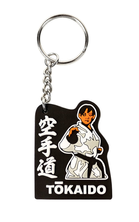 Porte-clés Karaté 8 cm, TOKAIDO Karate 3D noir et blanc