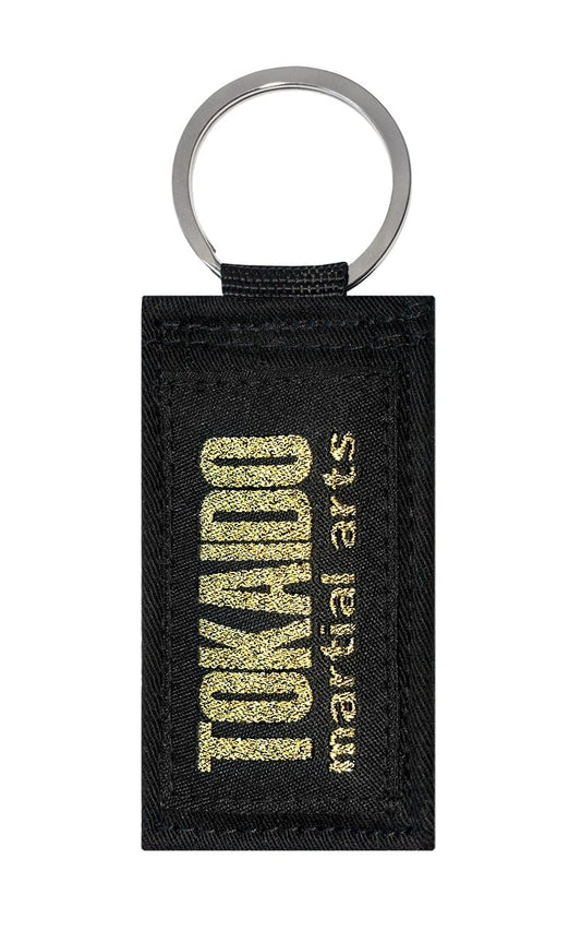 Porte-clés karaté, Obi arts martiaux TOKAIDO, noir-or