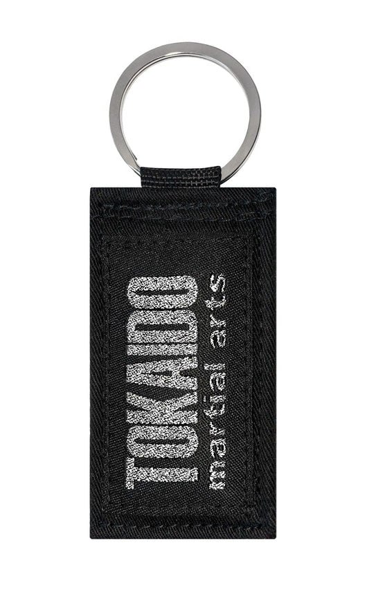 Porte-clés karaté, Obi arts martiaux TOKAIDO, noir-argent