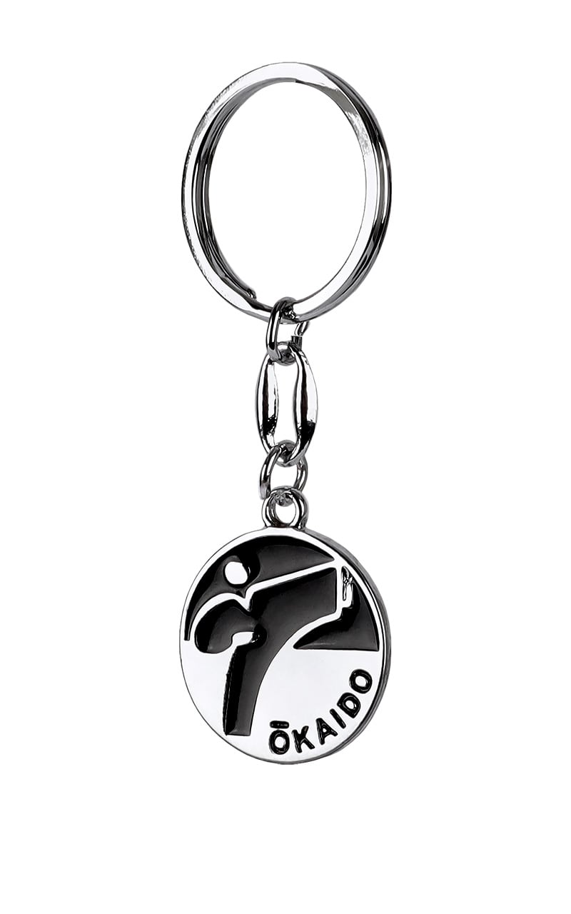 Porte-clés karaté 8 cm, TOKAIDO Kickman, métal, argent-noir