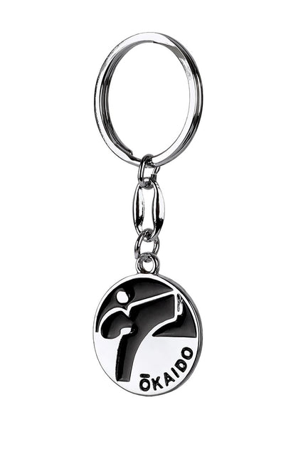 Porte-clés karaté 8 cm, TOKAIDO Kickman, métal, argent-noir