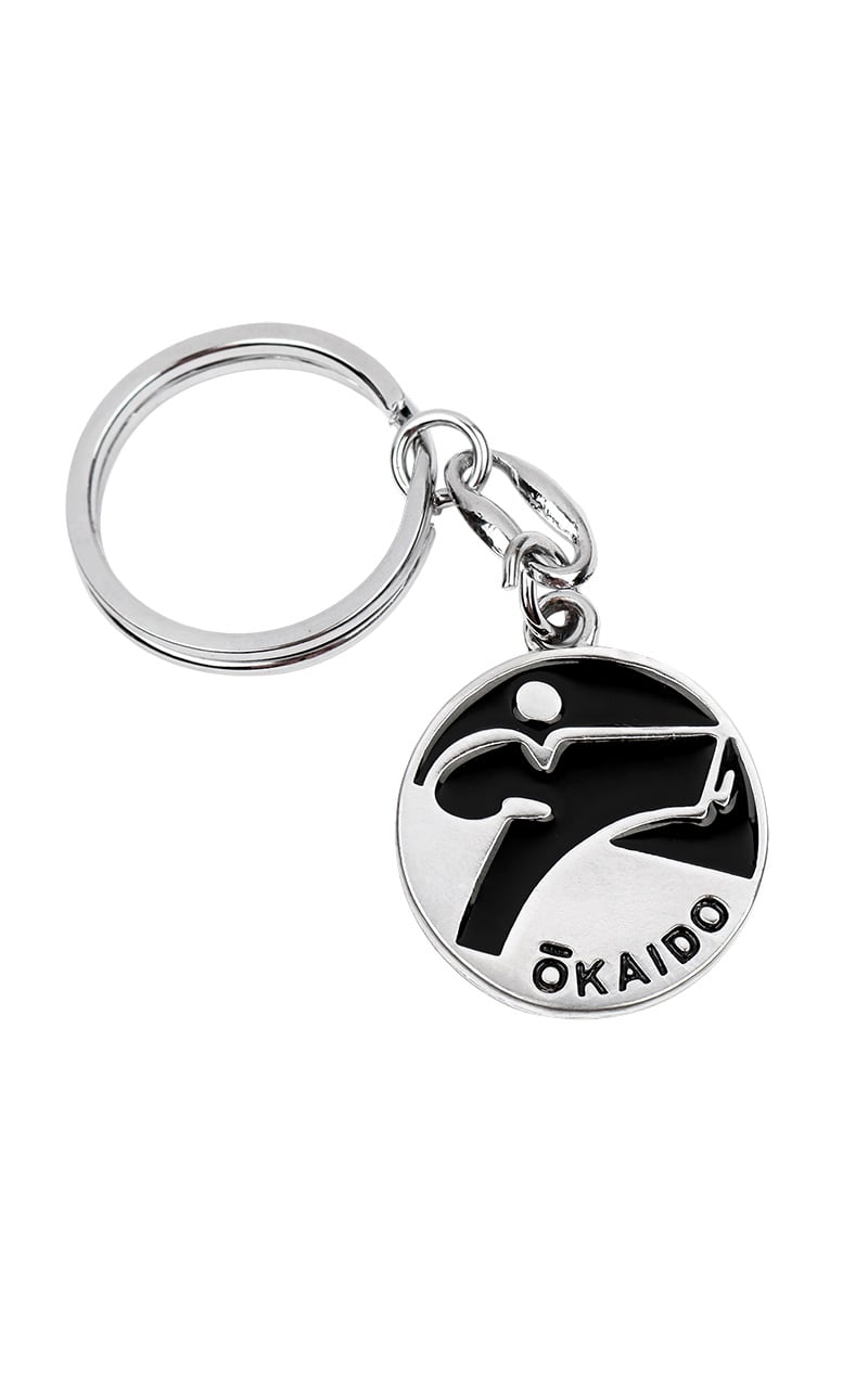 Porte-clés karaté 8 cm, TOKAIDO Kickman, métal, argent-noir