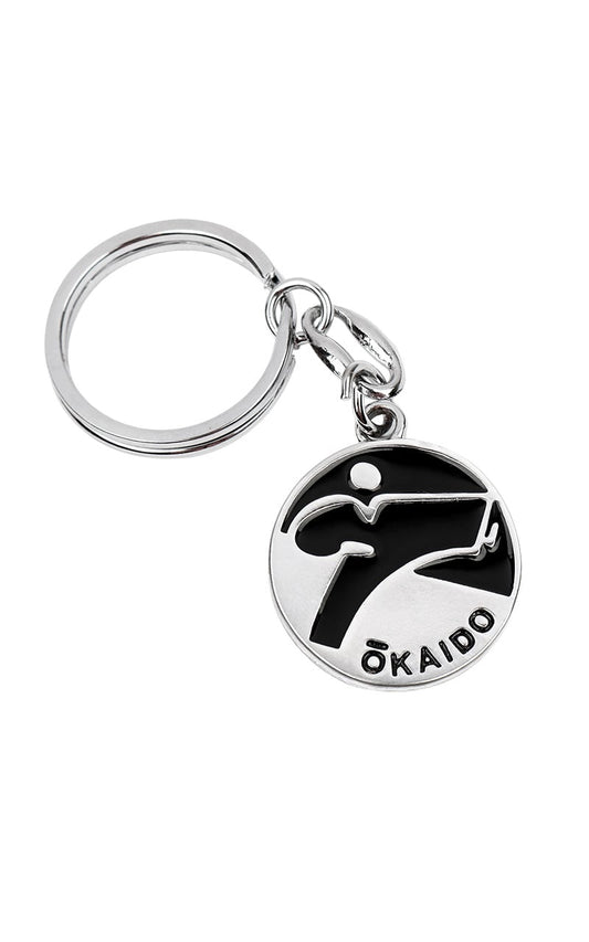 Porte-clés karaté 8 cm, TOKAIDO Kickman, métal, argent-noir