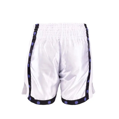 Short de boxe thaï Anime Athletics HEARTBEAT blanc-noir - Pantalon de boxe thaï à ceinture large