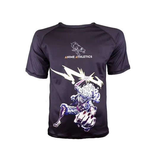 T-shirt manches courtes Anime Athletics Rashguard KAMINARI noir et blanc - Jiu Jitsu MMA