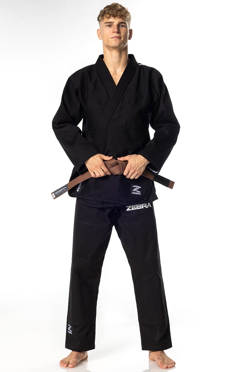 Combinaison ZEBRA BJJ Guerreiro Noir - Kimono de Jiu-Jitsu Brésilien 350 g