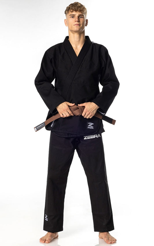 Combinaison ZEBRA BJJ Guerreiro Noir - Kimono de Jiu-Jitsu Brésilien 350 g