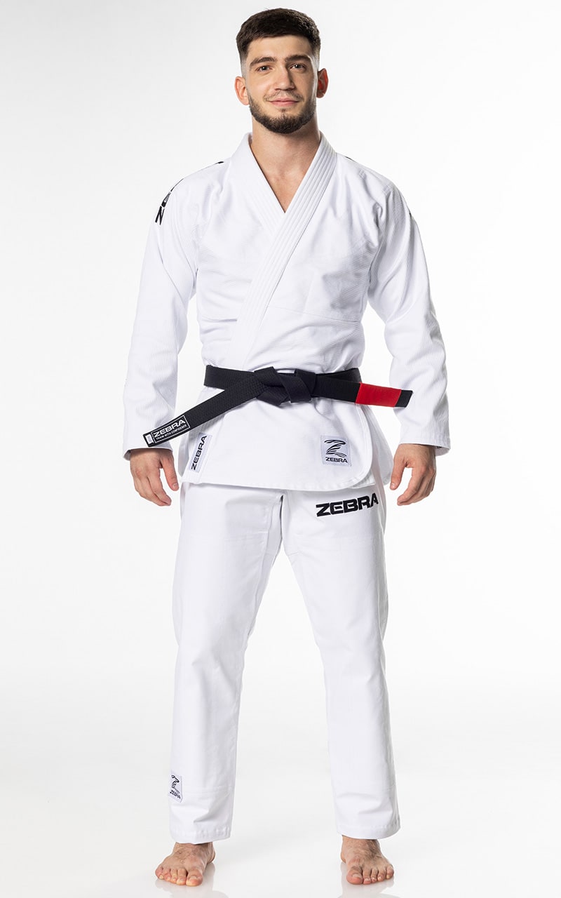 Combinaison ZEBRA BJJ Guerreiro blanche - Kimono de Jiu-Jitsu Brésilien 350 g