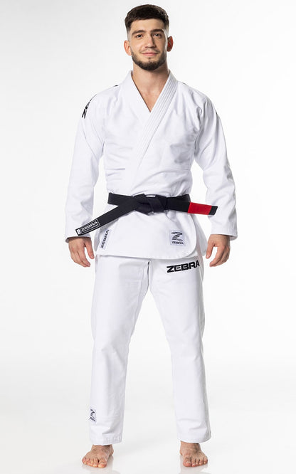 Combinaison ZEBRA BJJ Guerreiro blanche - Kimono de Jiu-Jitsu Brésilien 350 g