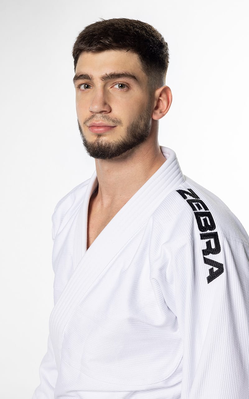 Combinaison ZEBRA BJJ Guerreiro blanche - Kimono de Jiu-Jitsu Brésilien 350 g